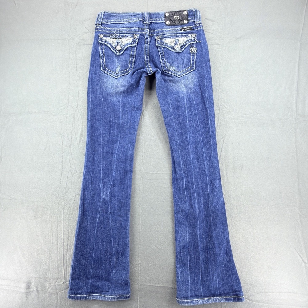Miss Me Bootcut Jeans Womens Sz 28 29x31 Low Rise Cowgirl Western Rhinestone - Picture 5 of 16